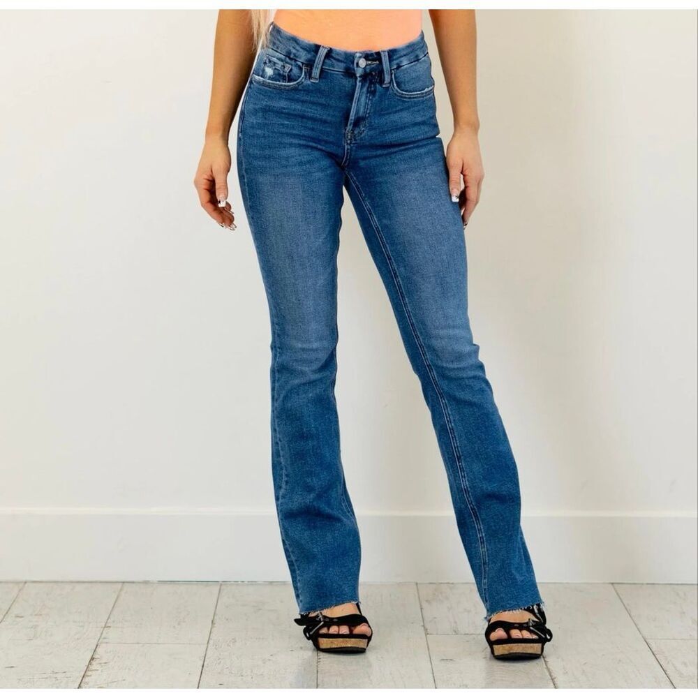 Vervet Lovervet Diantha High Rise Seamless Waistband Bootcut Jeans Blue 27/5
